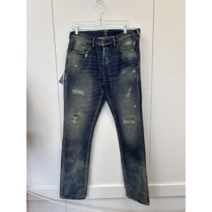 PRPS Goods & Co Demon Jeans Mens 33 Blue Slim Fit Distressed Denim Pants